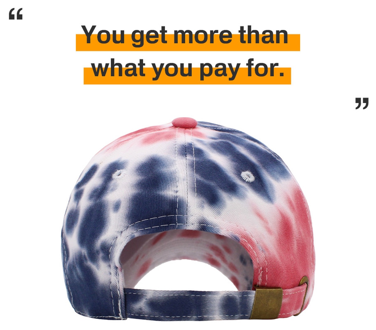 Tiedye Red Navy Blue Low Profile Baseball Caps Back View